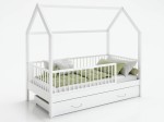 Pat Montessori copii 80x160 cu sertar si cadru, alb D9s