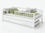 Pat din lemn pentru copii cu sertar 80x160 Filip alb
