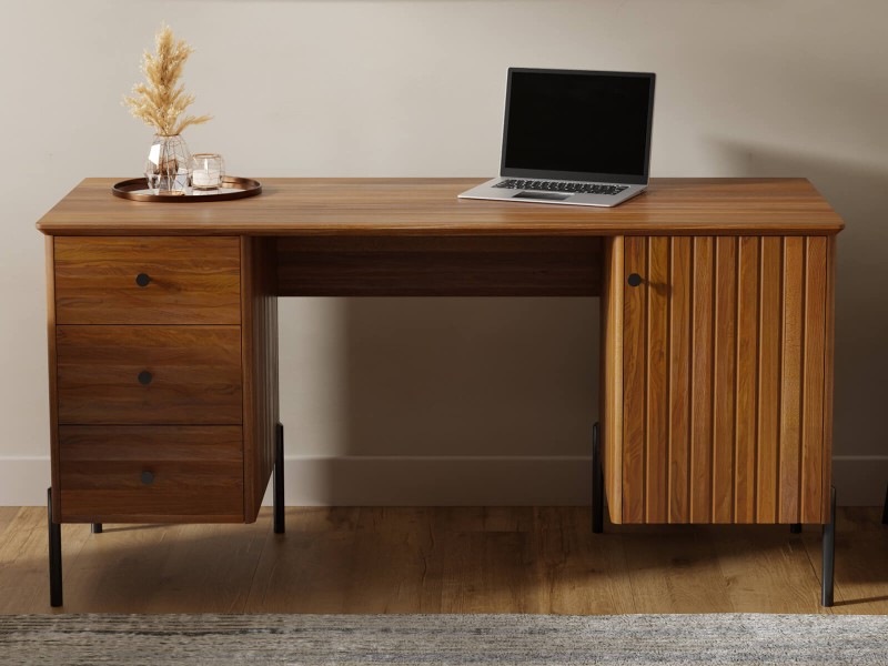 Birou din lemn de fag Lamelo, Stejar rustic