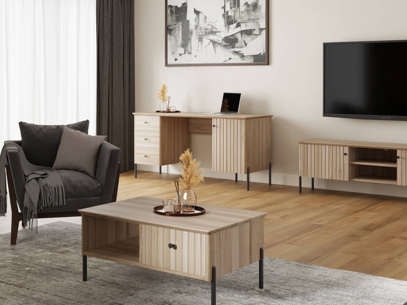 Masă de cafea dim lemn de fag Lamelo, Fag Natural