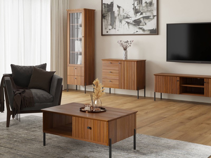 Masă de cafea dim lemn de fag Lamelo, Stejar Rustic