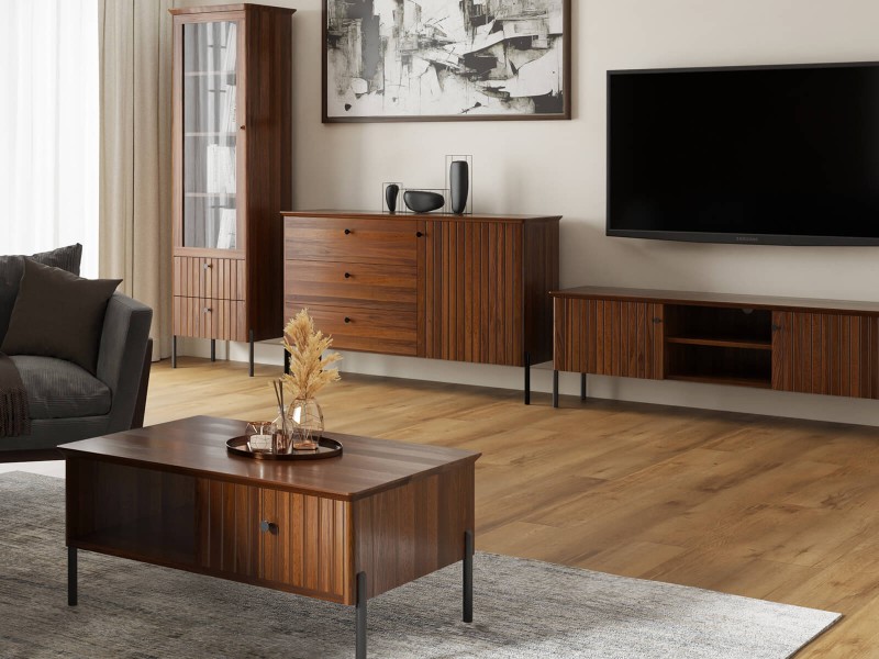 Masă de cafea dim lemn de fag Lamelo, Nuc Italian