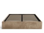Pat Tapitat cu spatiu de depozitare 140x200 fără tăblie BOX Line Maro Velvet