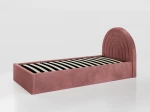 Pat Tapitat cu spatiu de depozitare 90x200 cm cu cadru, roz Bluvel 52 Kids Line 5 curcubeu
