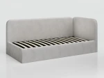 Canapea de o persoană tapițată 90x200 cu ladă de depozitare și somieră Leo, gri Bluvel 03