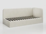 Canapea de o persoană tapițată 90x200 cu ladă de depozitare și somieră Leo, bej Bluvel 22