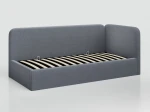 Canapea de o persoană tapițată 90x200 cu ladă de depozitare și somieră Leo, gri Colet 17