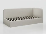 Canapea de o persoană tapițată 90x200 cu ladă de depozitare și somieră Leo, bej Colet 24