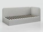 Canapea de o persoană tapițată 90x200 cu ladă de depozitare și somieră Leo, gri deschis Colet 04