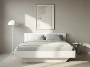 Pat de levitare 140x200 din placa de mobilier DM2 alba