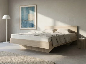 Pat de levitare 180x200 din placa de mobilier DM2 stejar sonoma