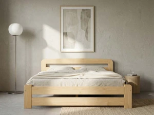 Pat din lemn 120x200 cu somieră Lidia PIN