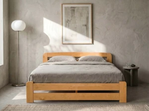 Pat din lemn 180x200 cu somieră Lidia arin