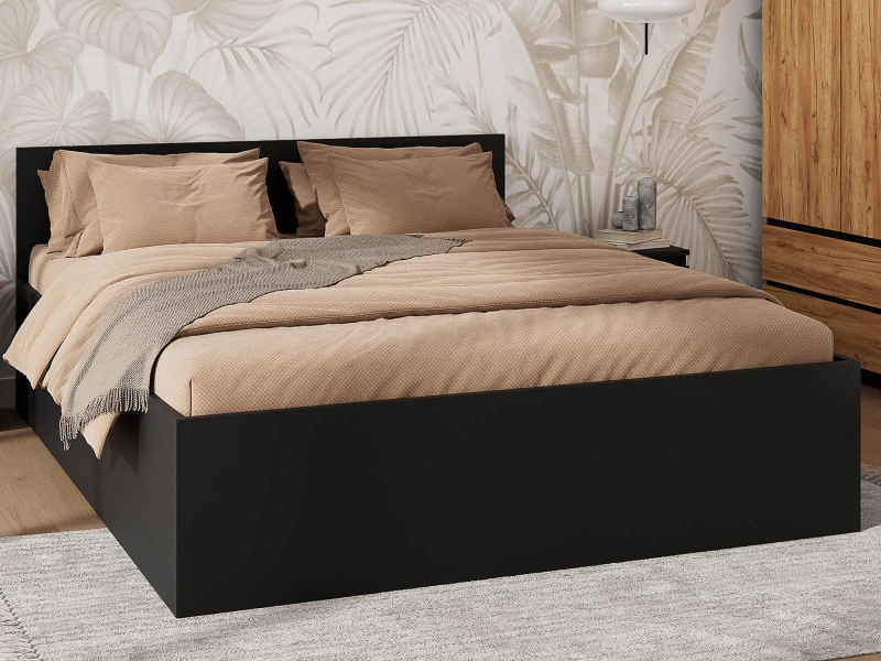 Pat 180x200 cu cadru de ridicare pe cadru metalic DM1, negru