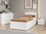 Pat 90x200 cu cadru de ridicare pe cadru metalic DM1, alb