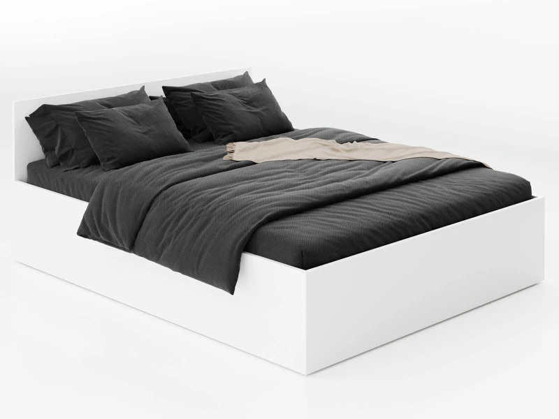 Pat 120x200 cu cadru de ridicare pe cadru metalic DM1, alb