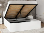Pat 160x200 cu cadru de ridicare pe cadru metalic DM1, alb