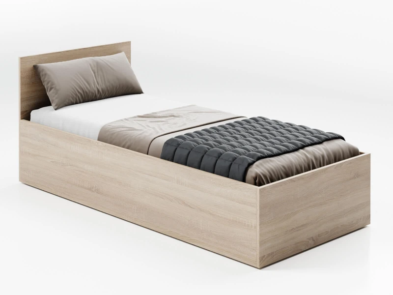 Pat 90x200 cu cadru de ridicare pe cadru metalic DM1, stejar sonoma