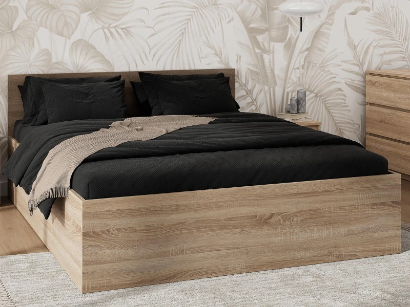 Pat 120x200 cu cadru de ridicare pe cadru metalic DM1, stejar sonoma