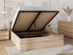 Pat 140x200 cu cadru de ridicare pe cadru metalic DM1, stejar sonoma