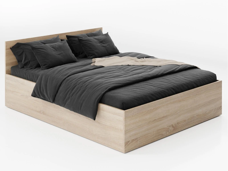 Pat 180x200 cu cadru de ridicare pe cadru metalic DM1, stejar sonoma
