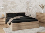 Pat 180x200 cu cadru de ridicare pe cadru metalic DM1, stejar sonoma
