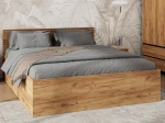 Pat 120x200 cu cadru de ridicare pe cadru metalic DM1, stejar craft