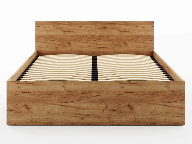 Pat 160x200 cu cadru de ridicare pe cadru metalic DM1, stejar craft