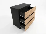 Comodă cu sertare 3S 70x77 cm Fabio negru + stejar craft