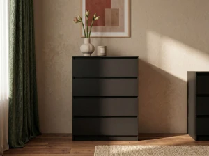 Comodă cu sertare 4S 70x100 cm Fabio negru