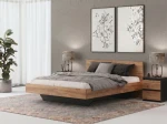 Pat de levitare 120x200 din placa de mobilier DM2 stejar craft + negru
