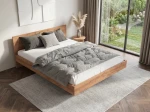 Pat de levitare 120x200 din placa de mobilier DM2 stejar craft + negru