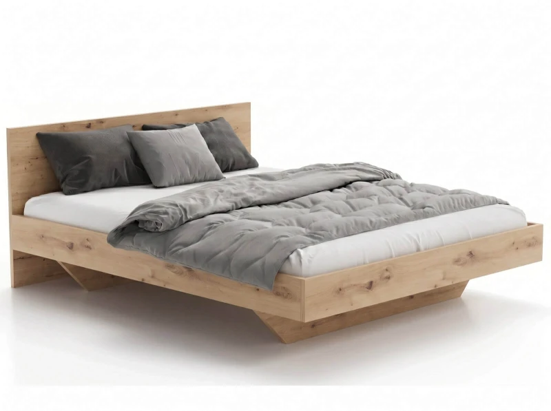 Pat de levitare 140x200 din placa de mobilier DM2 stejar artisan
