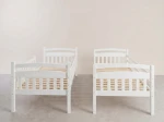 Pat supraetajat din lemn pentru 3 persoane 90x200 cu sertare P3S alb