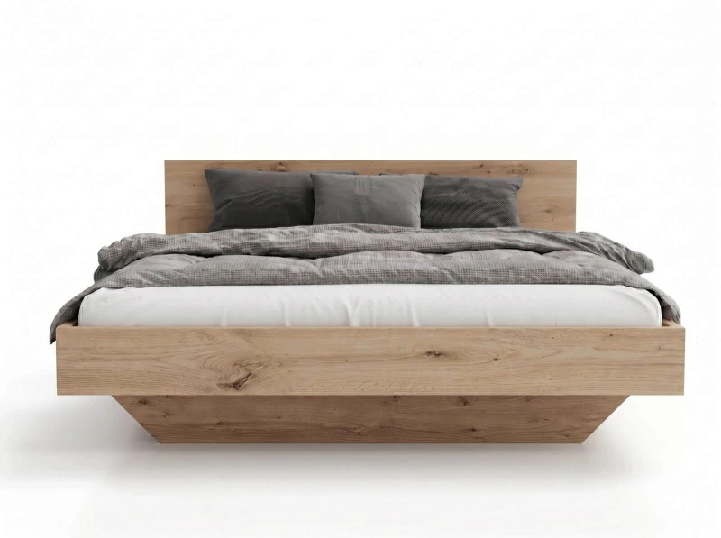 Pat de levitare 160x200 din placa de mobilier DM2 stejar artisan