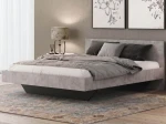 Pat de levitare 160x200 din placa de mobilier DM2 beton + negru