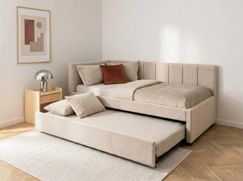 Pat extensibil 90x200 cm pentru adolescenți, 2 locuri de dormit, cu somiere incluse Soro 21 Dan