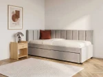 Pat extensibil 90x200 cm pentru adolescenți, 2 locuri de dormit, cu somiere incluse Bluvel 03 Dan