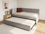 Pat extensibil 90x200 cm pentru adolescenți, 2 locuri de dormit, cu somiere incluse Bluvel 03 Dan