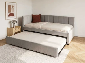 Pat extensibil 90x200 cm pentru adolescenți, 2 locuri de dormit, cu somiere incluse Bluvel 03 Dan