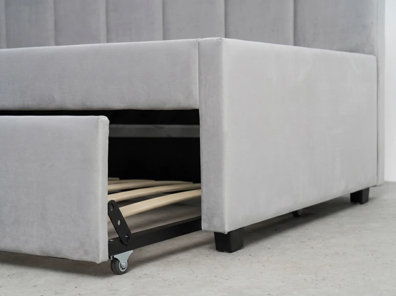Pat extensibil 90x200 cm pentru adolescenți, 2 locuri de dormit, cu somiere incluse Bluvel 03 Dan