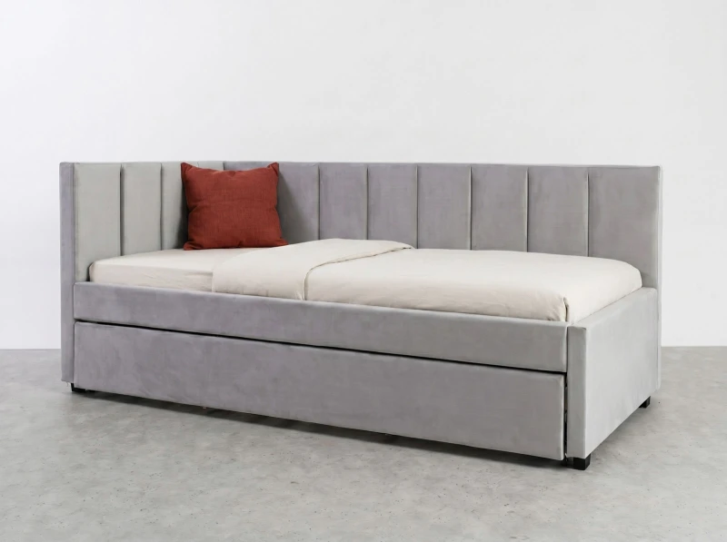 Pat extensibil 90x200 cm pentru adolescenți, 2 locuri de dormit, cu somiere incluse Bluvel 03 Dan