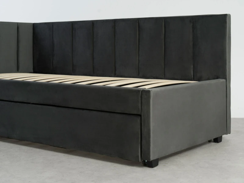 Pat extensibil 90x200 cm pentru adolescenți, 2 locuri de dormit, cu somiere incluse Bluvel 18 Dan