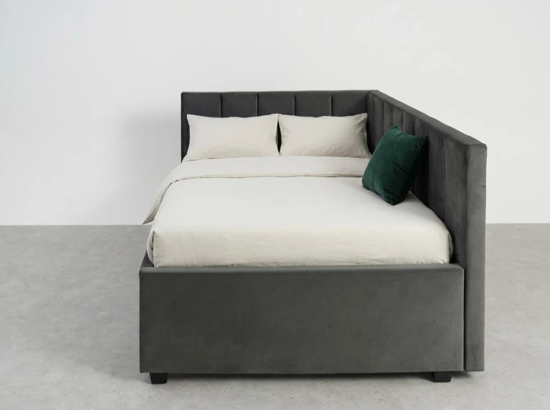 Pat extensibil 90x200 cm pentru adolescenți, 2 locuri de dormit, cu somiere incluse Bluvel 18 Dan