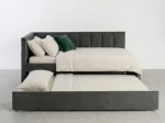 Pat extensibil 90x200 cm pentru adolescenți, 2 locuri de dormit, cu somiere incluse Bluvel 18 Dan