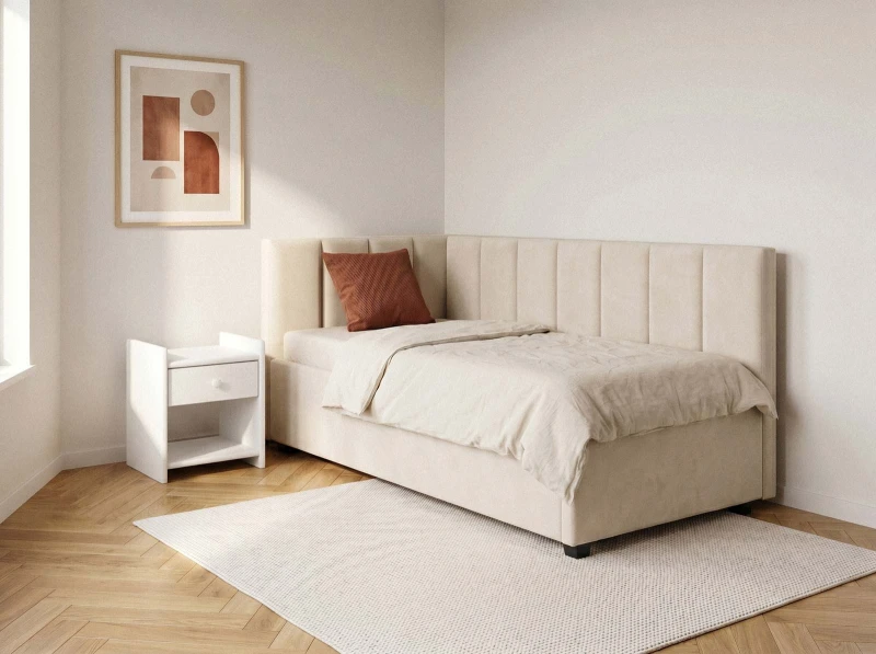Pat extensibil 90x200 cm pentru adolescenți, 2 locuri de dormit, cu somiere incluse Bluvel 22 Dan