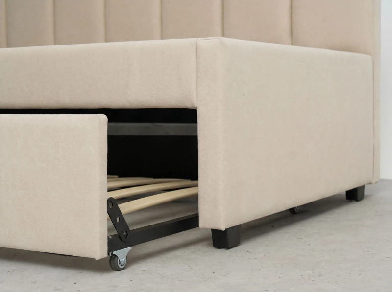 Pat extensibil 90x200 cm pentru adolescenți, 2 locuri de dormit, cu somiere incluse Bluvel 22 Dan