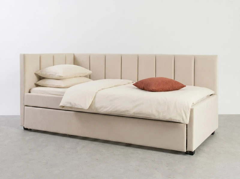 Pat extensibil 90x200 cm pentru adolescenți, 2 locuri de dormit, cu somiere incluse Bluvel 22 Dan
