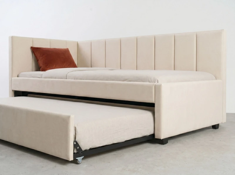 Pat extensibil 90x200 cm pentru adolescenți, 2 locuri de dormit, cu somiere incluse Bluvel 22 Dan
