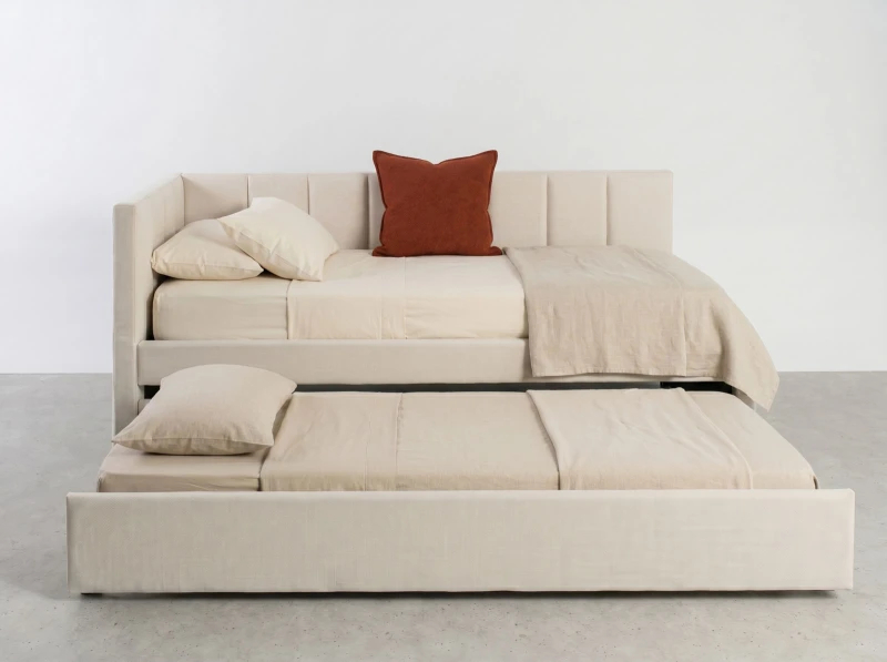 Pat extensibil 90x200 cm pentru adolescenți, 2 locuri de dormit, cu somiere incluse Bluvel 22 Dan